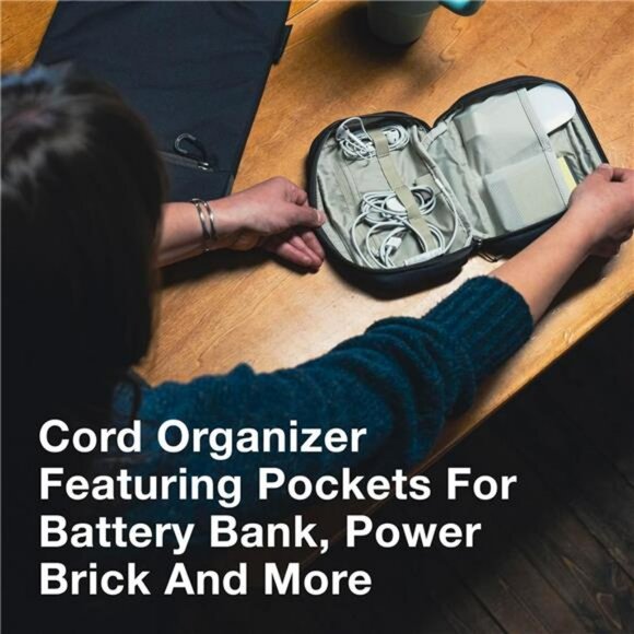 electronics organizer bag cord storage case with passport power bank pocket - Picture 3 of 6